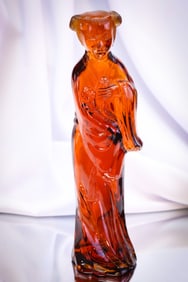 Cambridge Glass Amber Geisha Figurine