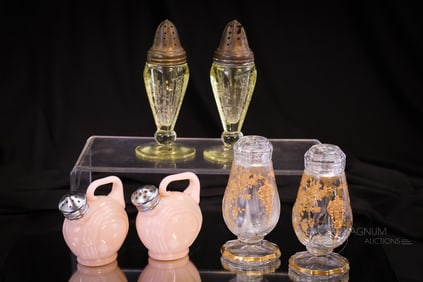 3 Pair Lot Cambridge Glass Shakers