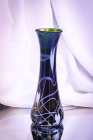 Imperial Freehand Iridescent Heart & Vine Glass Vase