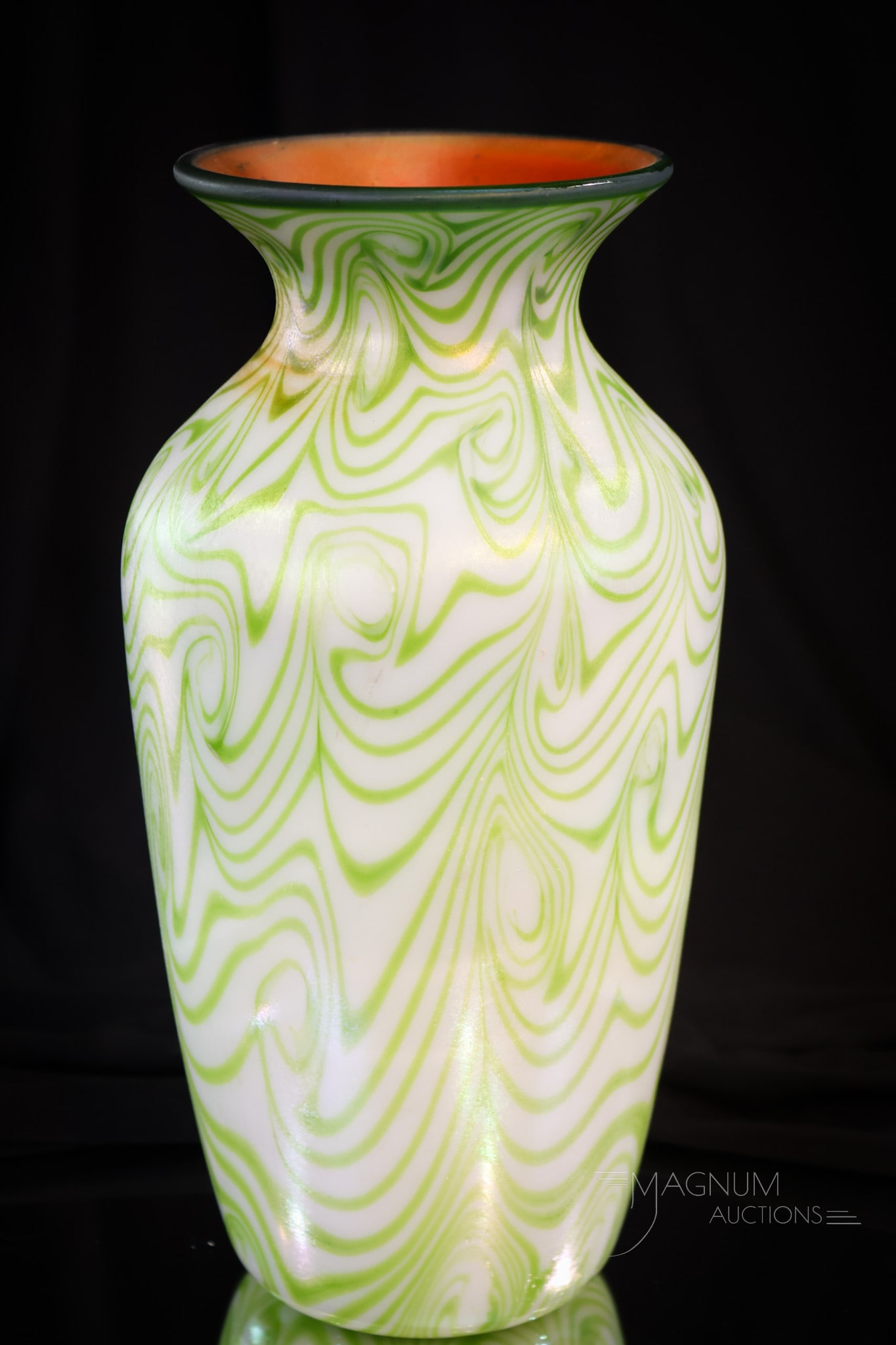 Imperial Freehand King Tut Iridescent Art Glass Vase (1 of 5)