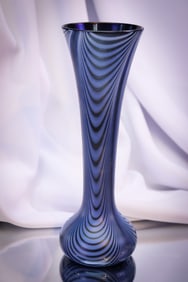 Imperial Freehand Iridescent Art Glass Festoon Vase
