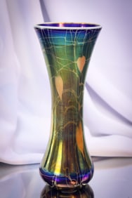 Imperial Freehand Art Glass Iridescent Vase