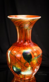 Imperial Freehand Art Glass Heart & Vine Vase