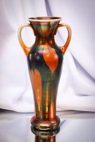Imperial Freehand Art Glass Heart & Vine Iridescent Vase