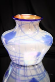Imperial Freehand Art Glass Heart & Vine Vase
