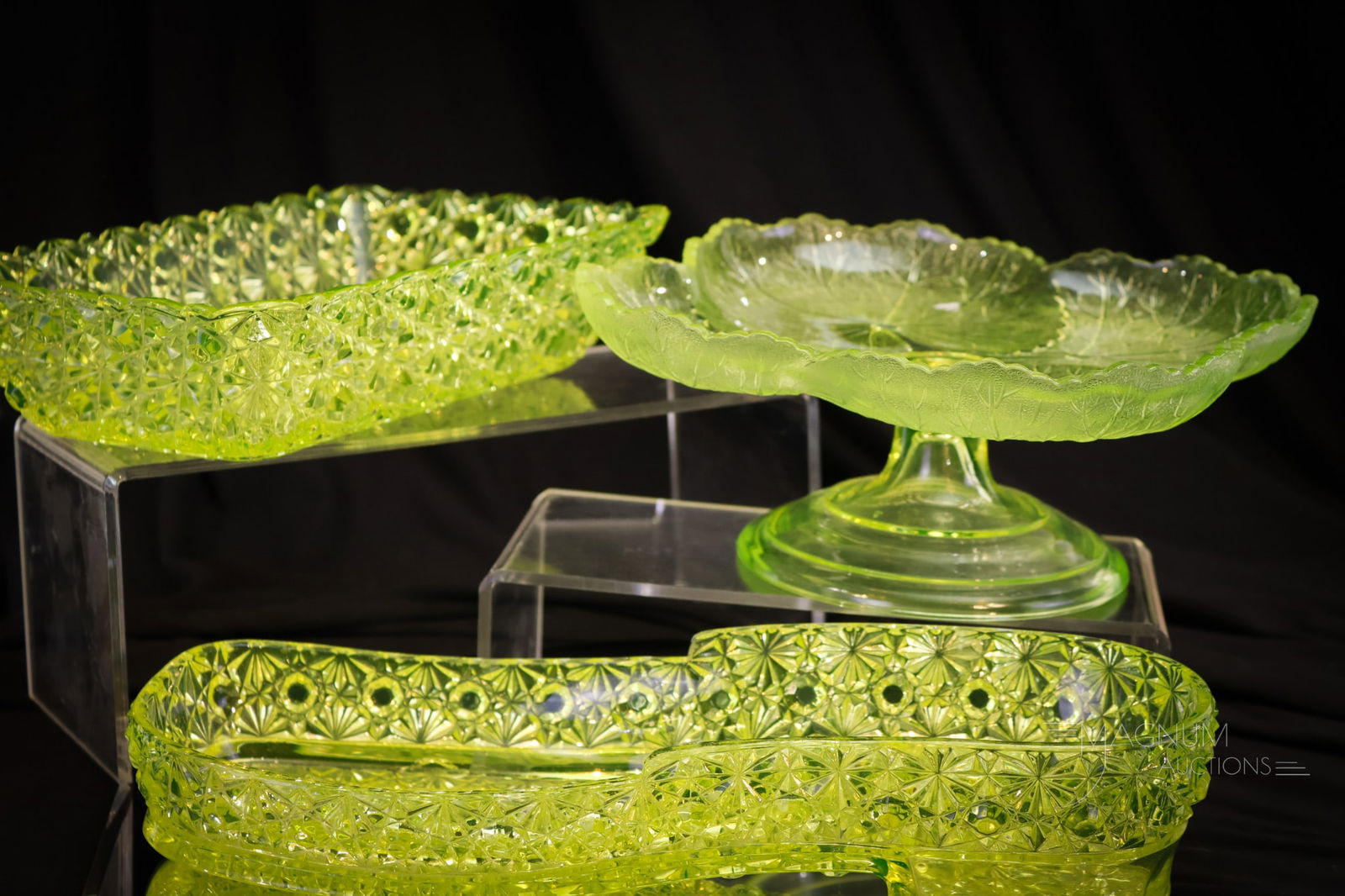 3 pc Lot Vaseline Victorian EAPG Glass (1 of 12)