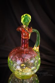 Hobb's Rubina Verde Victorian Glass Cruet