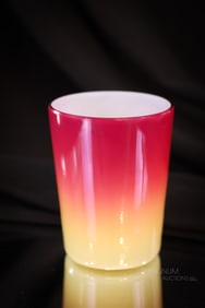 Rare Hobb's Wheeling Peachblow Victorian Glass Whiskey