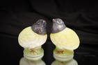 Pair of Wavecrest C. F. Monroe Pedestal Chick Salt Shakers