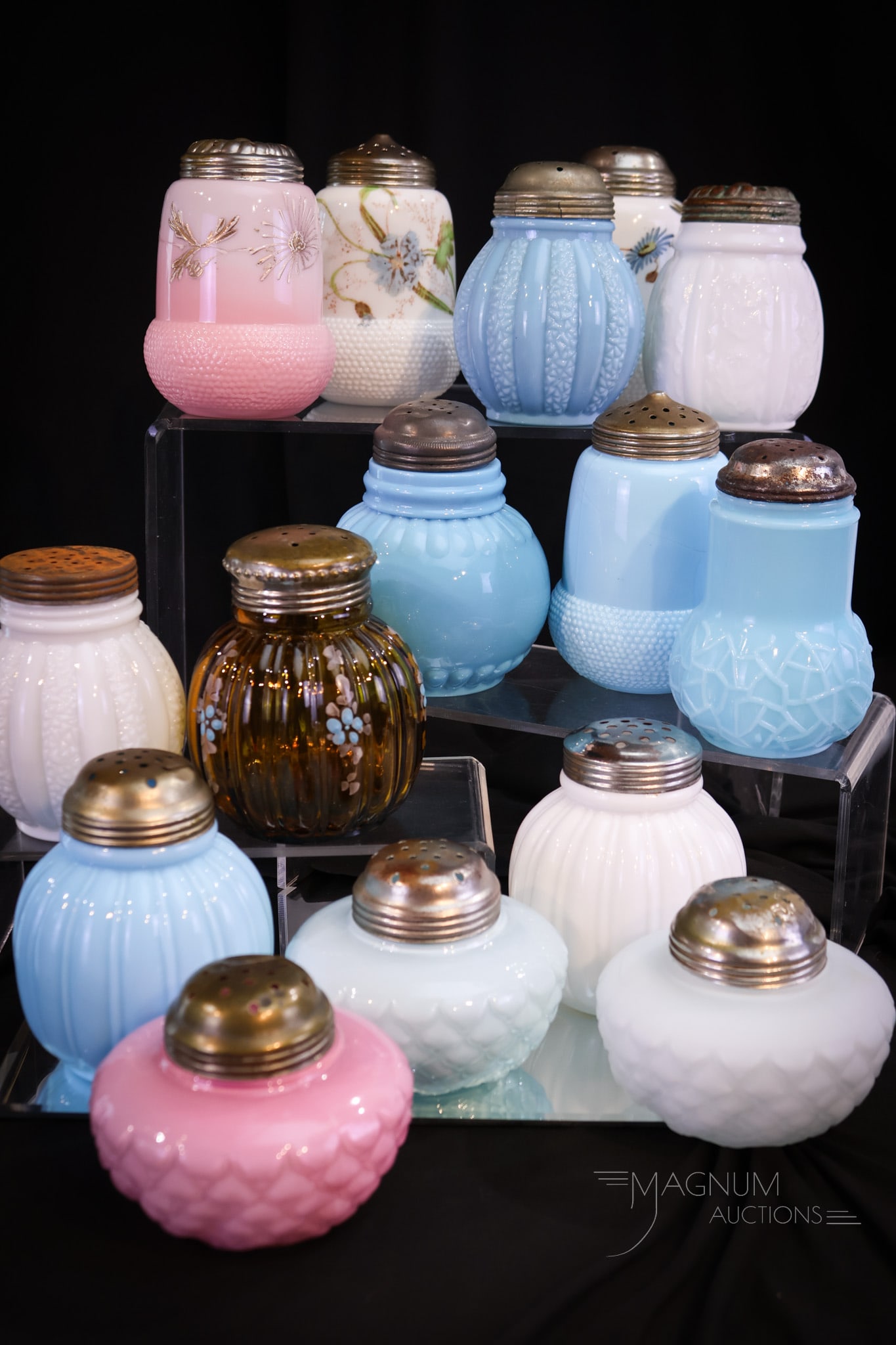 15 pc Lot Opaque Victorian Glass Sugar Shakers (1 of 4)