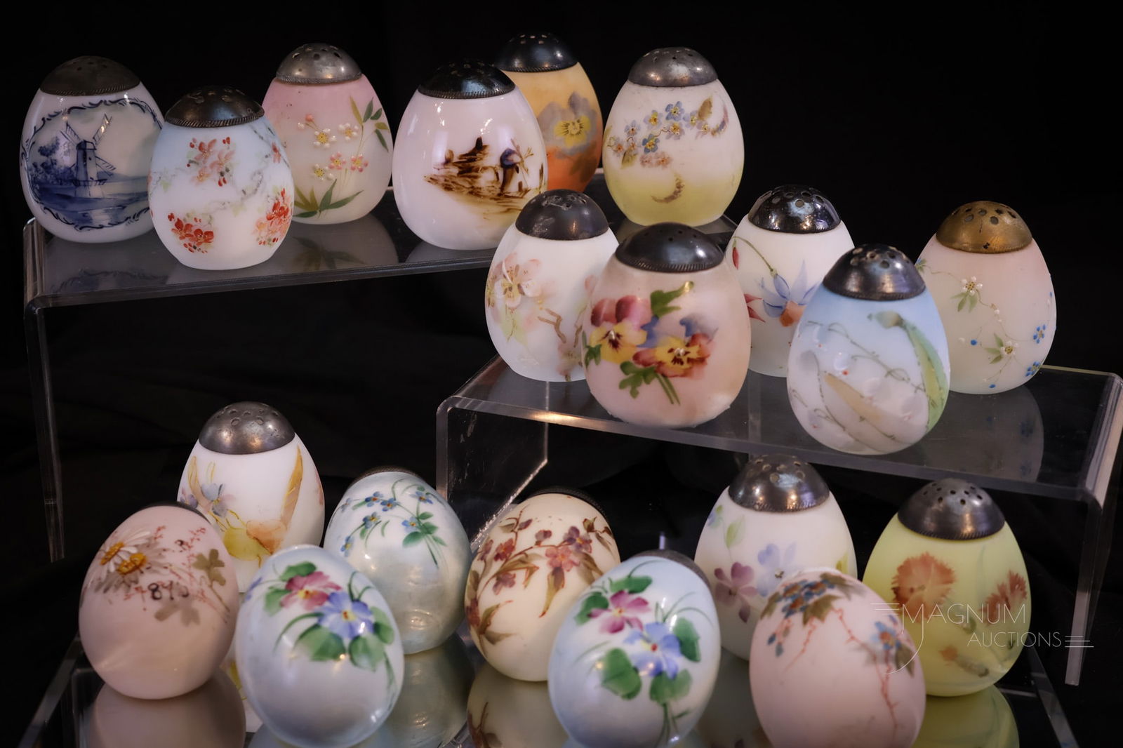 20 pc Lot Mt. Washington & More Victorian Glass Egg Salt Shakers (1 of 5)