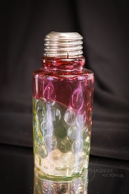 Hobb's Cranberry Vaseline Rubina Verde Victorian Glass Salt Shaker