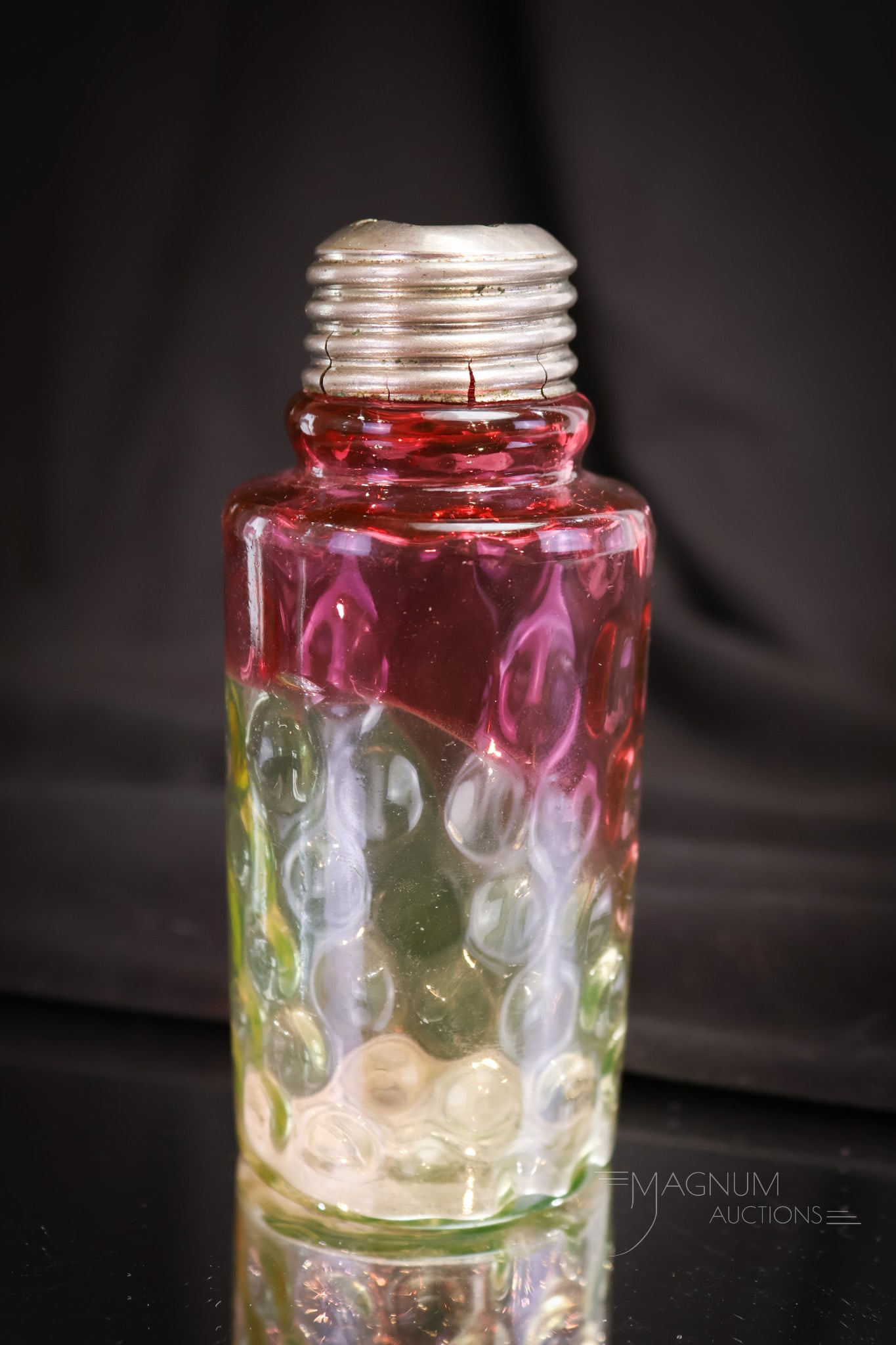 Hobb's Cranberry Vaseline Rubina Verde Victorian Glass Salt Shaker (1 of 5)