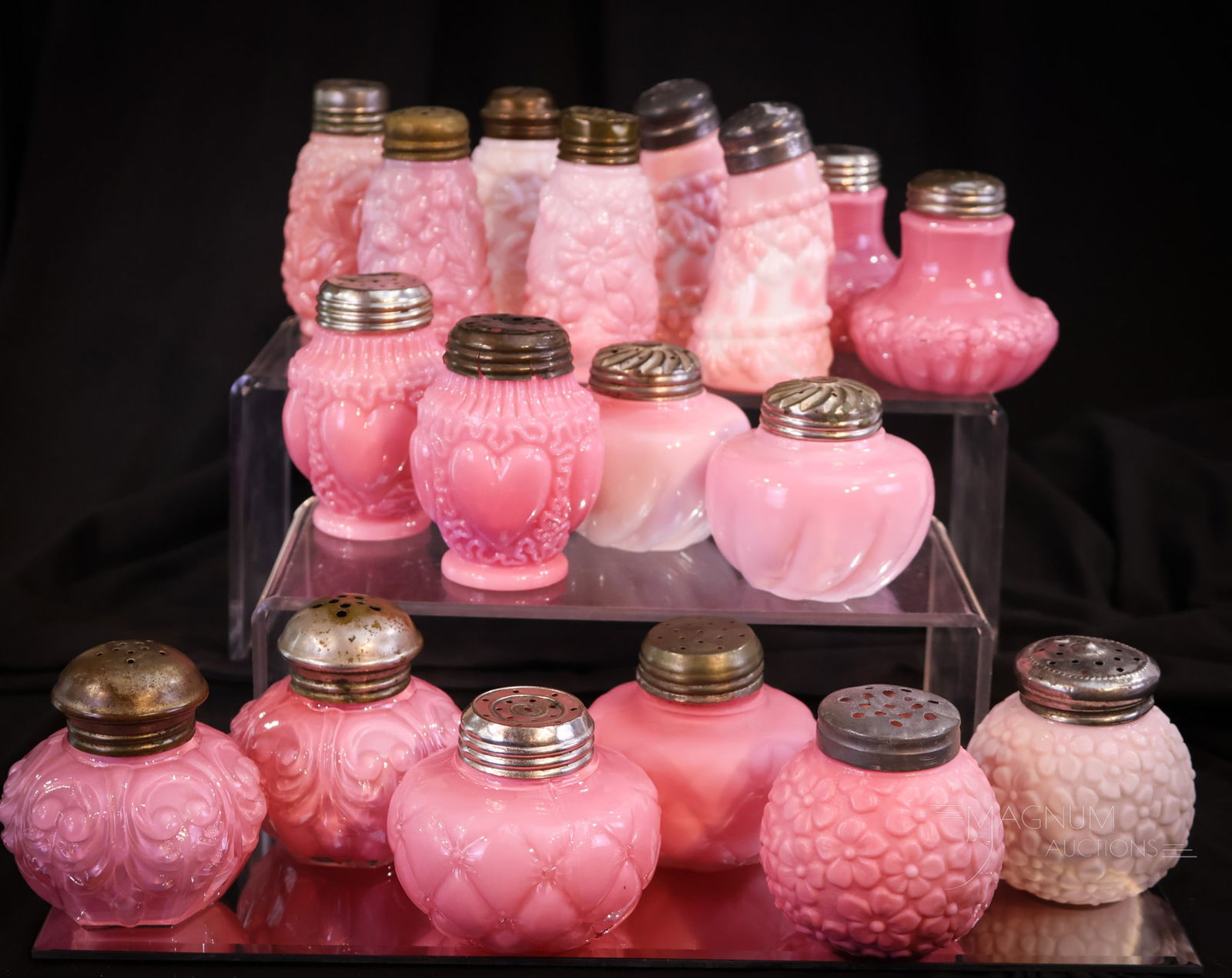 18 pc Lot Victorian Opaque Glass Salt Shakers (1 of 6)