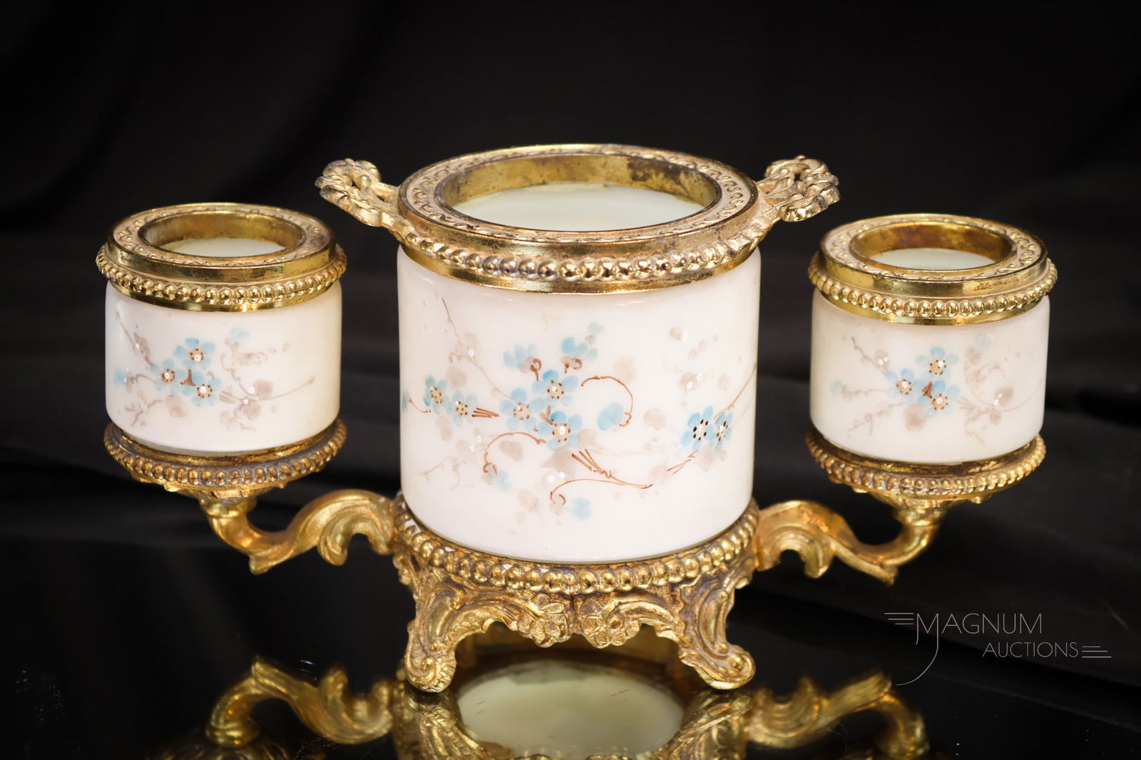 Wavecrest Victorian Glass Ormulu Smoking Set (1 of 4)