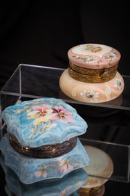 2 pc Lot Wavecrest Nakara & Kelva Victorian Glass Boxes