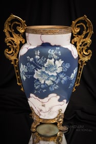 Signed 12" Wavecrest Victorian Ormulu Mantle Vase