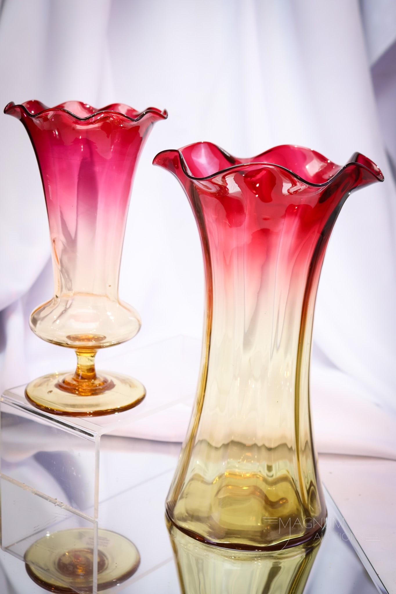 2 pc Lot Libbey Amberina Glass (1 of 10)