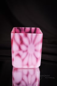 Very Rare Cranberry Opalescent Daisy & Fern Victorian Toothpick Holder