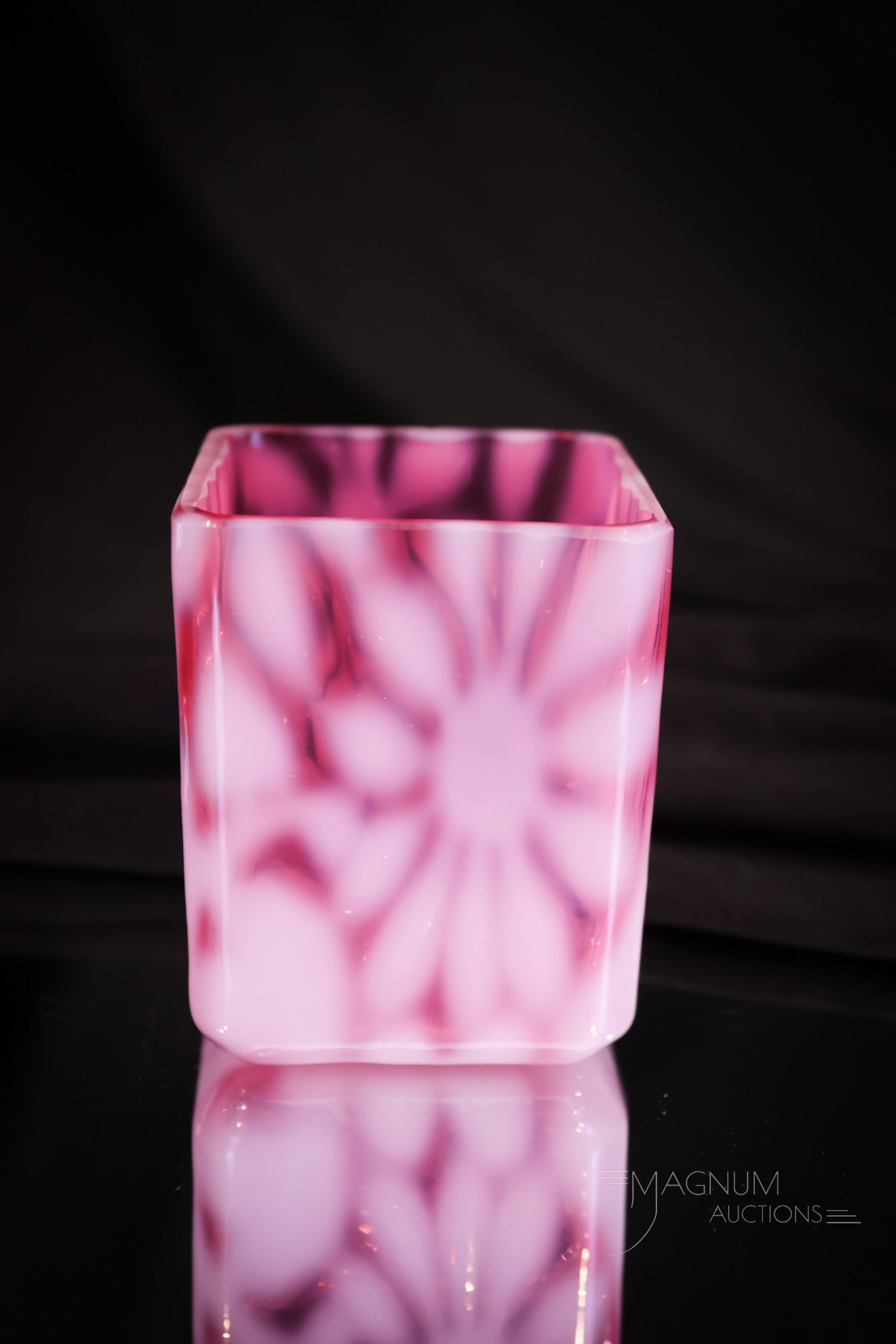 Very Rare Cranberry Opalescent Daisy & Fern Victorian Toothpick Holder (1 of 7)