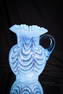 Fenton Blue Opalescent Drapery Glass 9" Water Pitcher