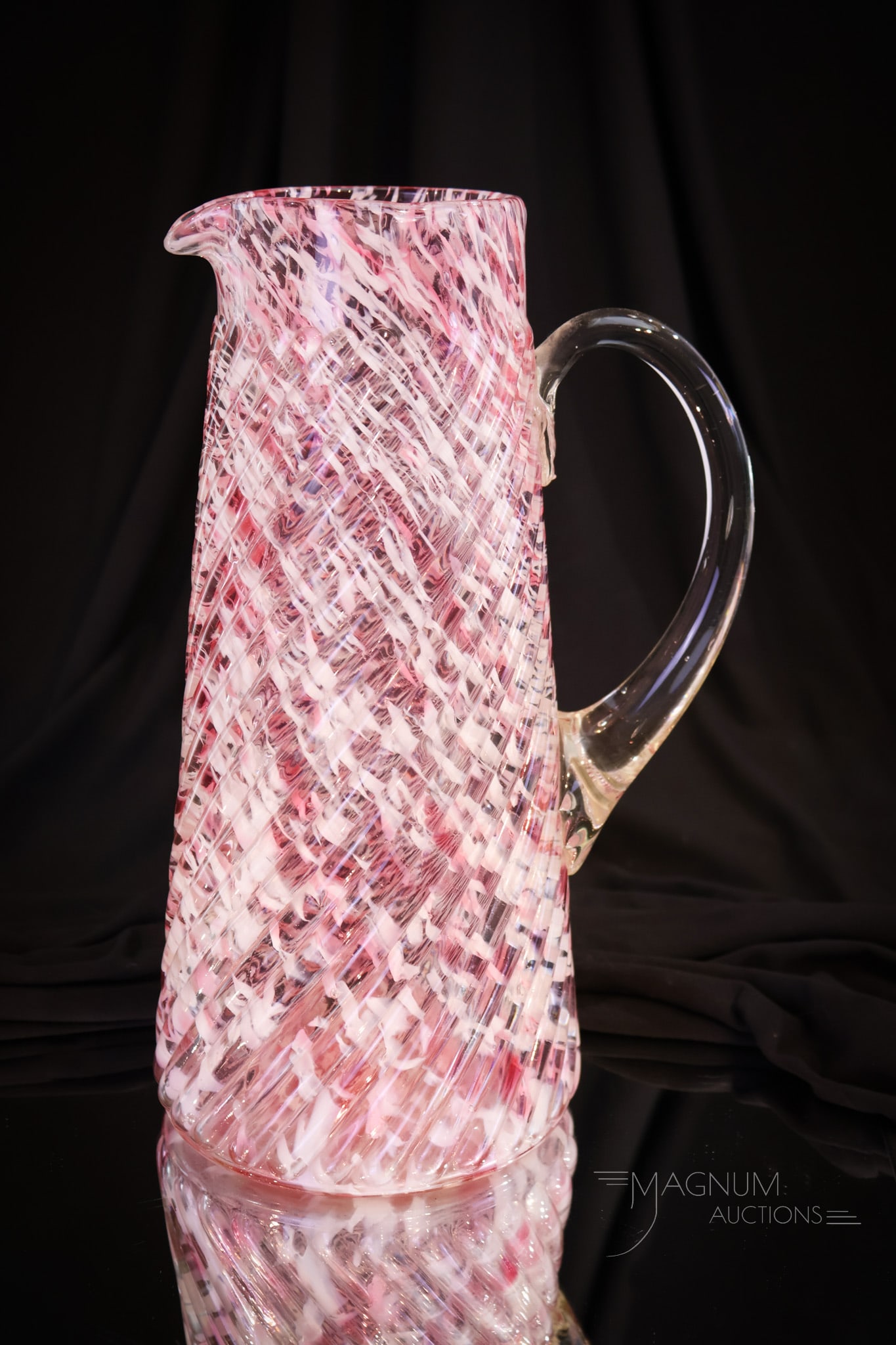 Cranberry Spatter Victorian Glass Northwood Tankard Pitcher (1 of 6)