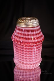 Museum Northwood Cranberry Ribbed Opal Rings Victorian Glass Sugar Shaker