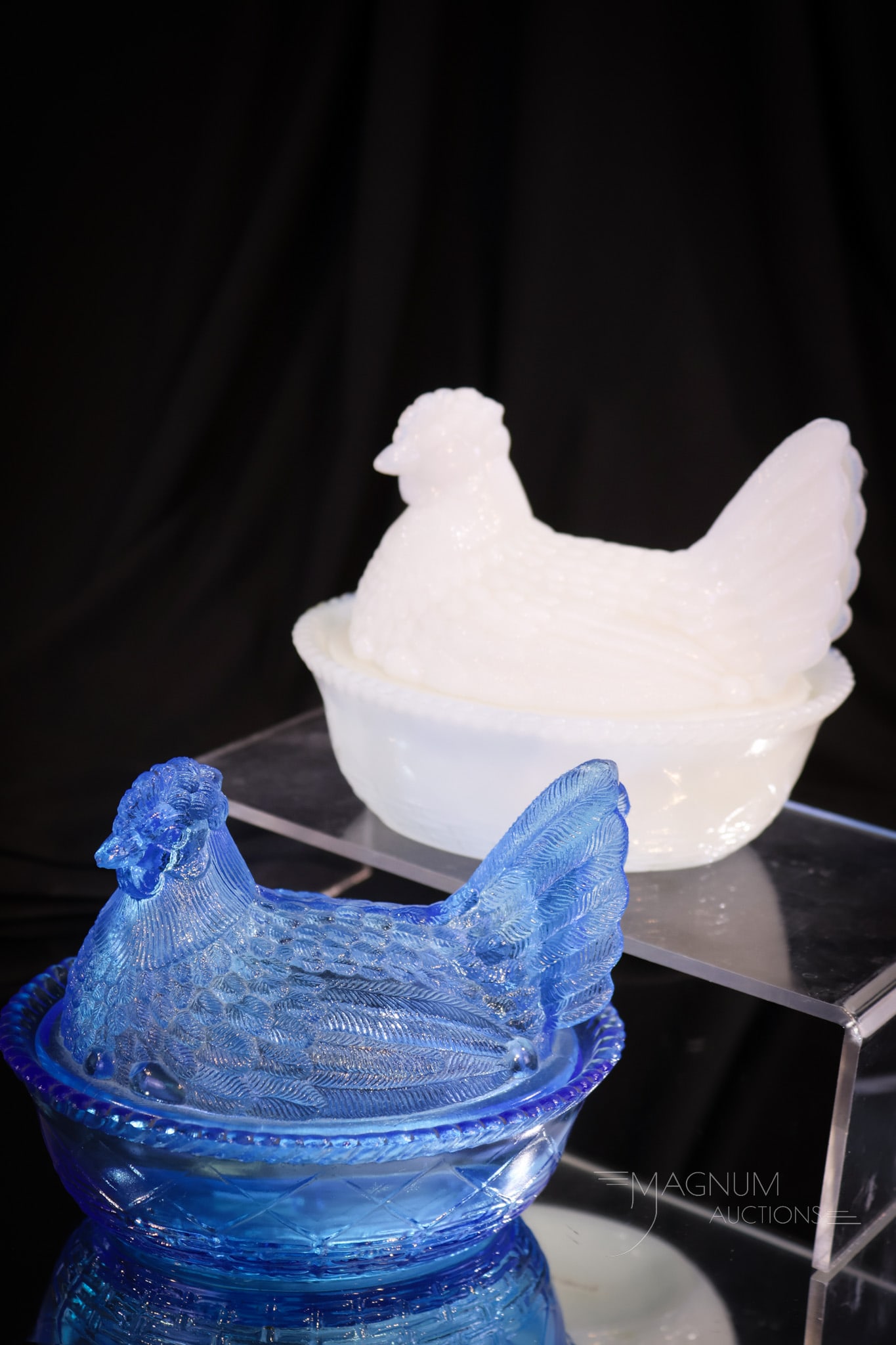 2 pc Lot Greentown Victorian Glass Hens on Nests (1 of 12)