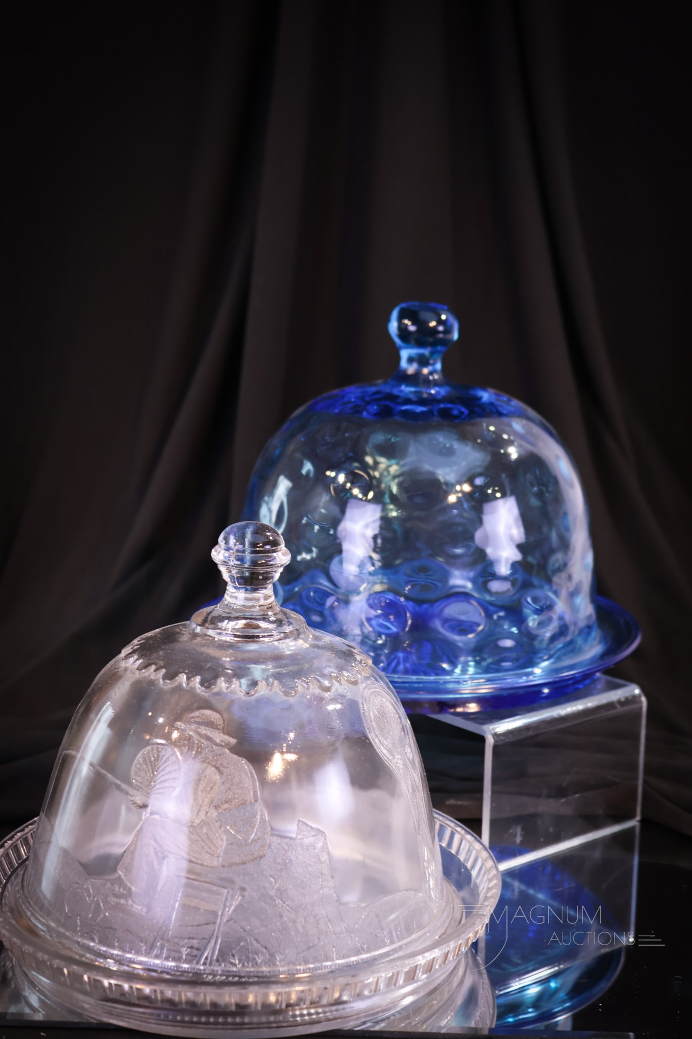 2 Victorian EAPG Actress Glass Cheese Dishes (1 of 9)