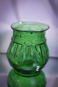 Victorian Green Ole' Bag of Cotton Glass Toothpick Holder