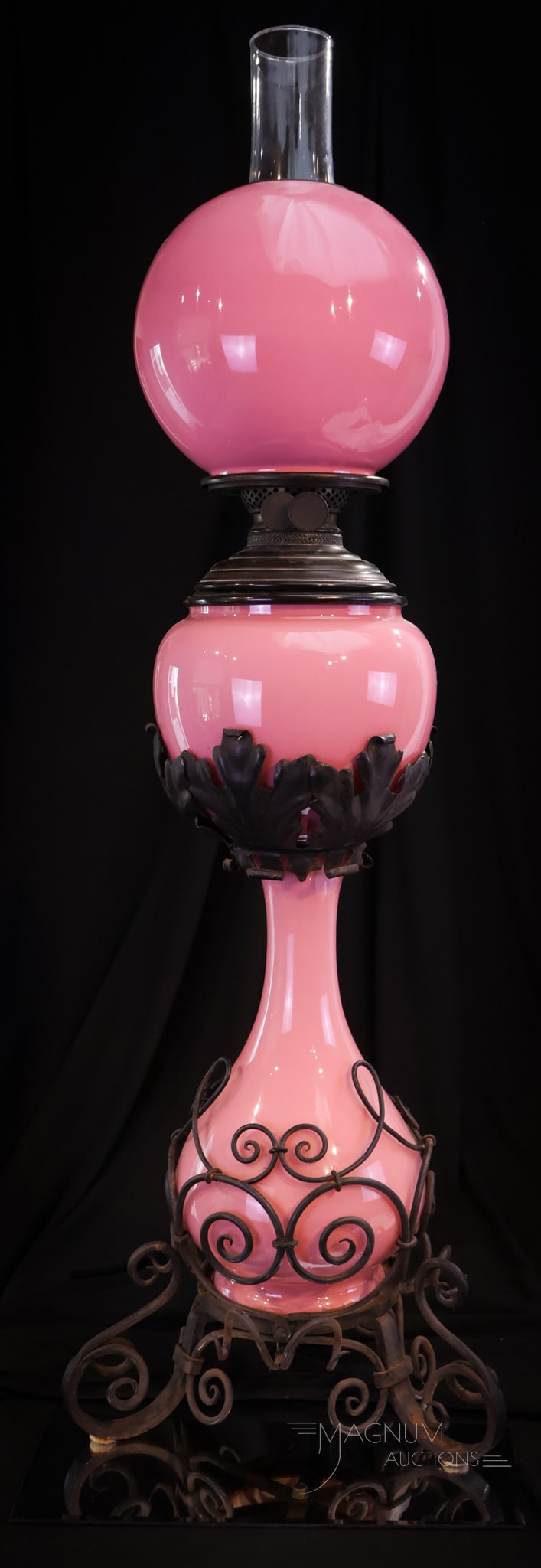 31" Rose Cased Victorian 3-Tier Parlor Banquet Oil Lamp (1 of 11)