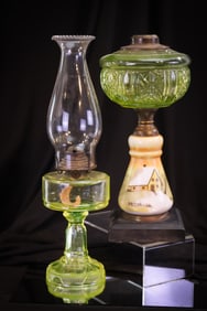 2 pc Lot Victorian EAPG Oil Lamps