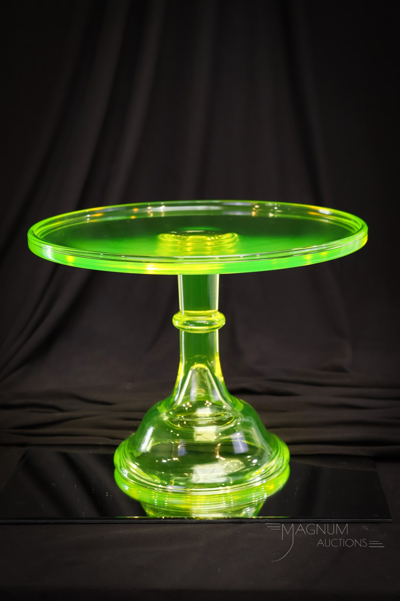 Incredible Vaseline Glass Cake Stand (1 of 6)
