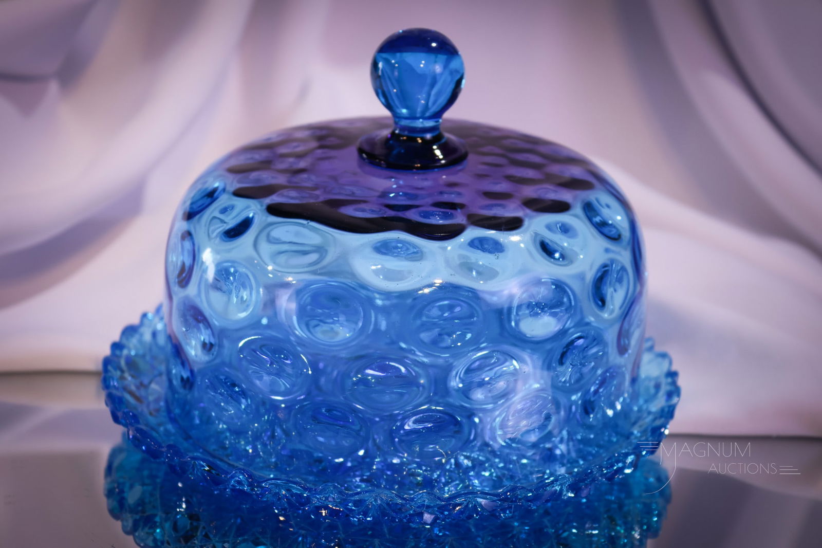 Rare Hobb's Bluerina Ruby Sapphire Victorian Glass Cheese Dish (1 of 11)