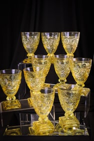 10 pc Lot Heisey Ipswich Water Goblets