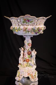 Large 16 1/2" German Porcelain Figural Compote