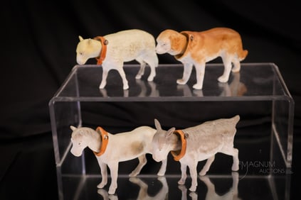 4 pc Lot German Bisque Nodder Figurines