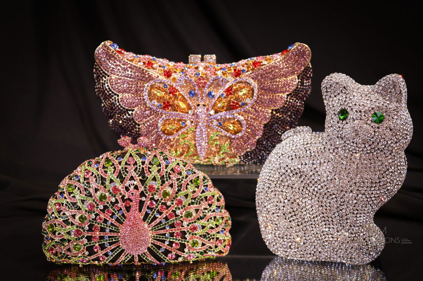 3 pc Lot Charles Dary Jeweled Evening Bags Clutch Purses (1 of 15)