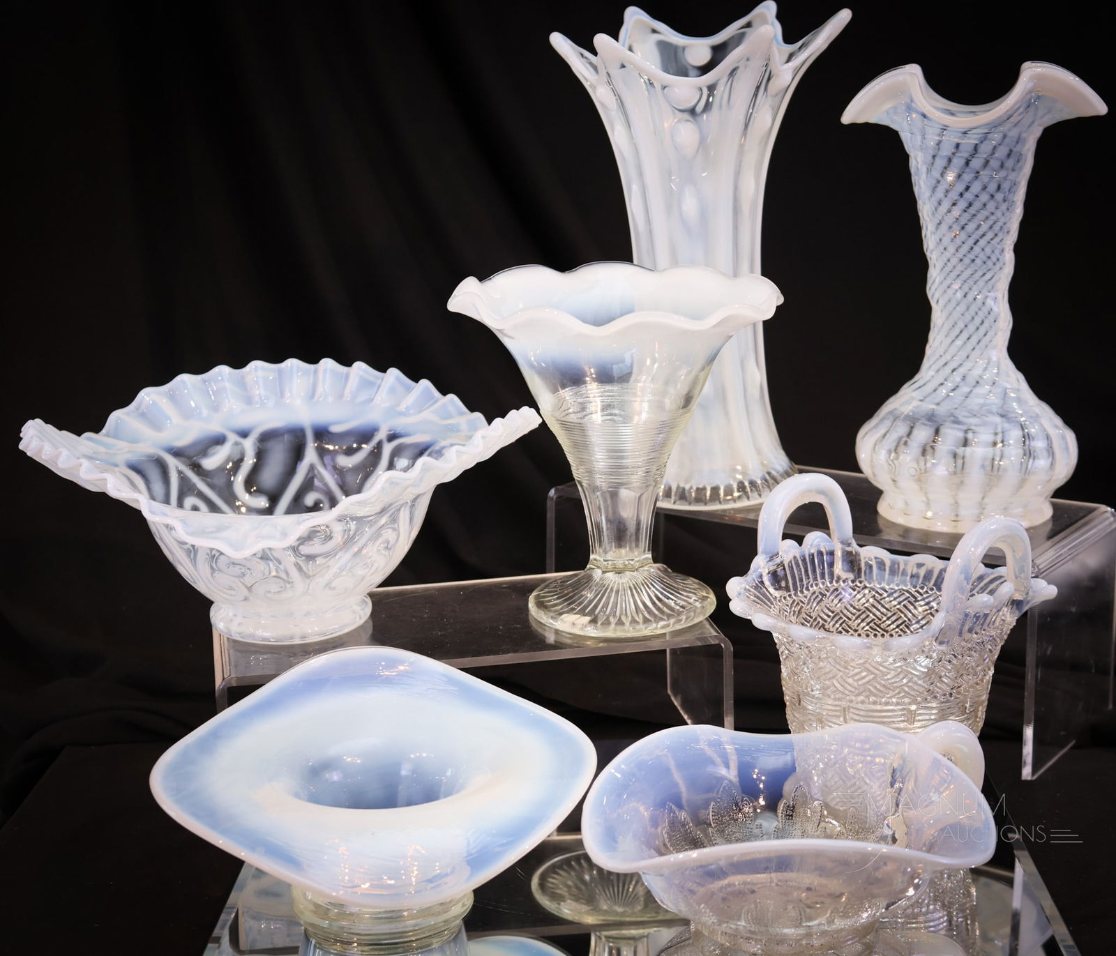 7 pc Lot of Opalescent Victorian Glass Splendor (1 of 13)