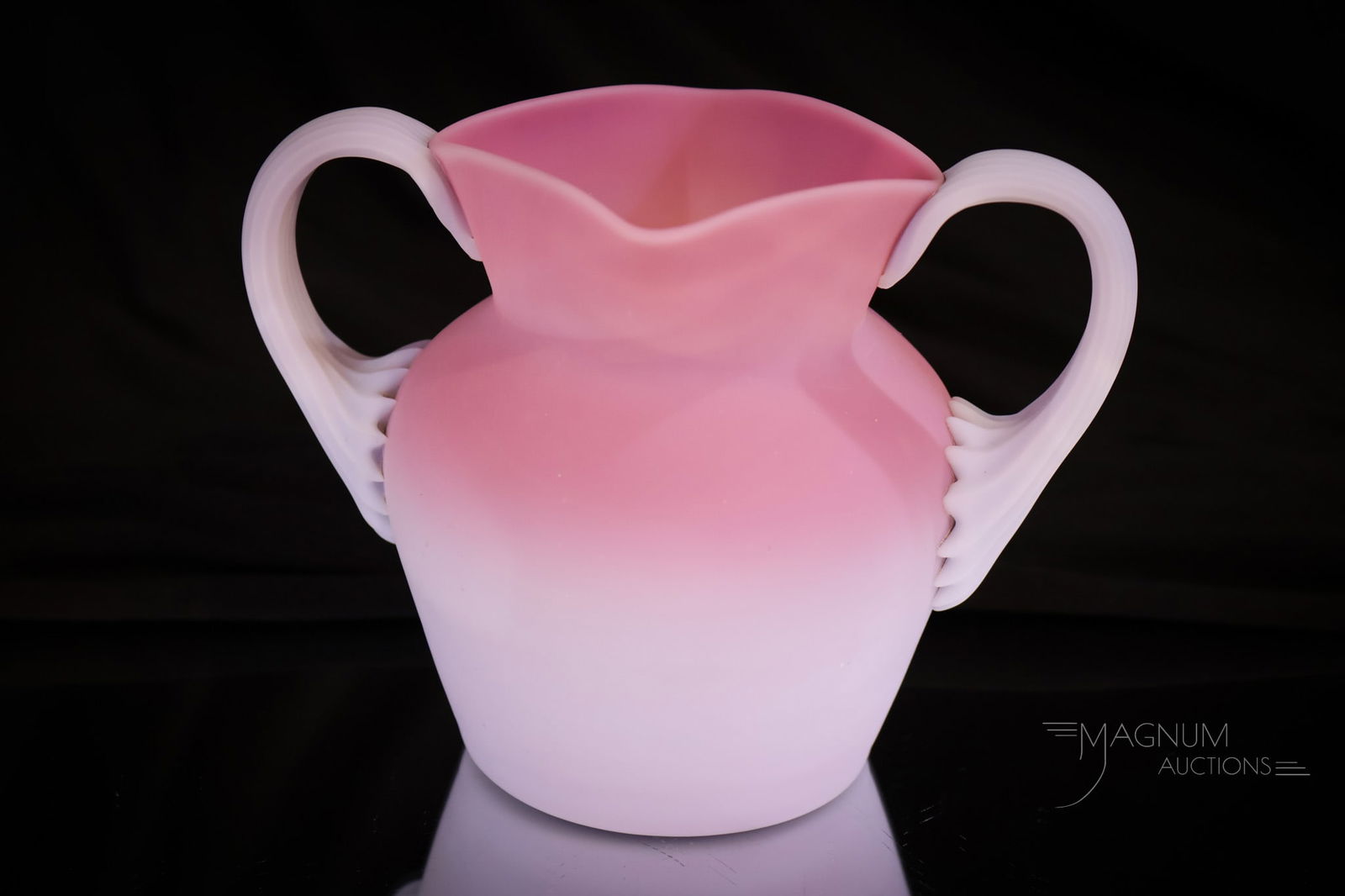 Rare Mt. Washington Peachblow Victorian Glass Double Handle Sugar (1 of 5)