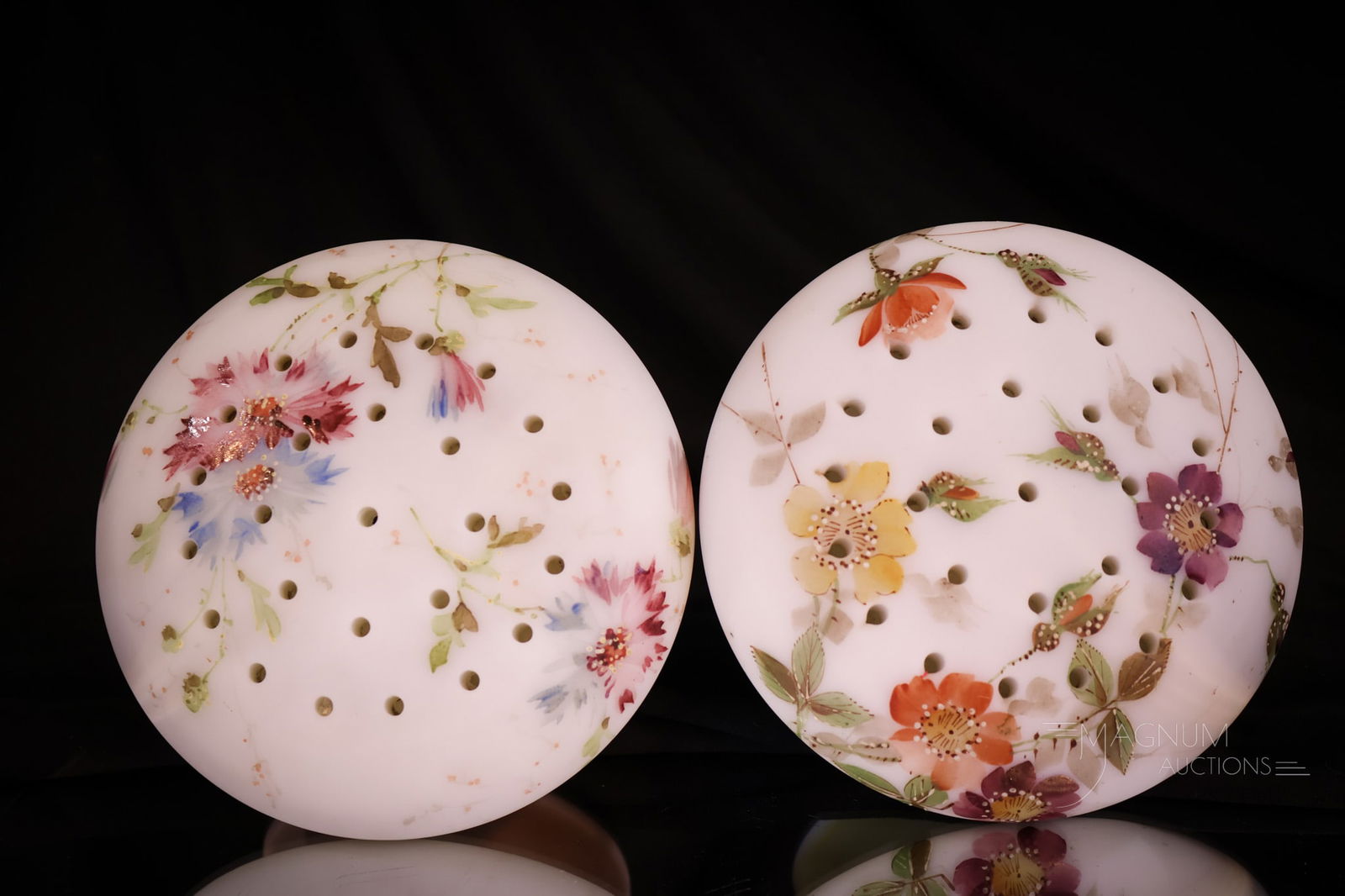 2 pc Lot Mt. Washington Victorian Glass Mushroom Sugar Shaker Flower Frog (1 of 7)