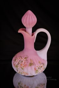 Rare Mt. Washington Peachblow Victorian Decorated Glass Cruet