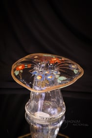 Mt. Washington Napoli Victorian Glass Mushroom Vase