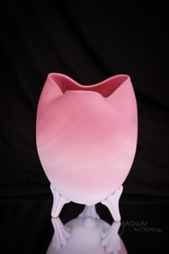 Mt. Washington Peachblow Victorian Glass 6 3/4" Footed Vase