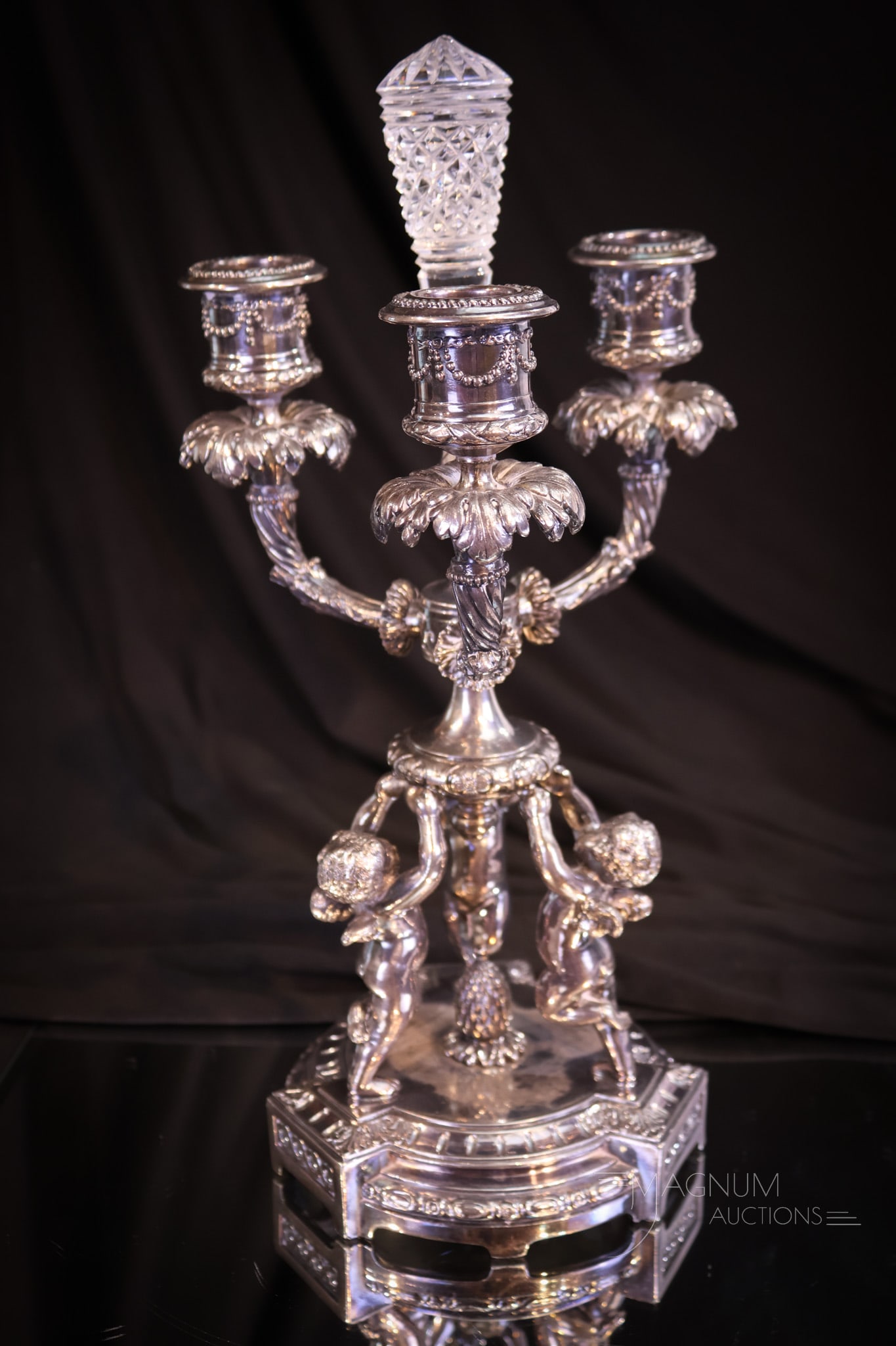 Pairpoint Silverplate Victorian Cut Glass Candleabrum (1 of 9)