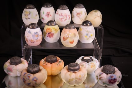 15 pc Mt. Washington Victorian Glass Salt Shakers