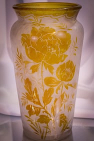 Handel Acid Cut Cameo Glass 9 3/4" Vase