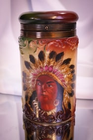 Handel Ware Glass Indian Chief Humidor Rare Earring Variant
