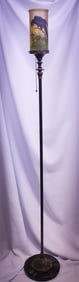 Signed Handel #7891 Hyacinth Macaw Oberse Painted Antique Torchiere Lamp #2