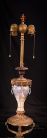 Durand Heart & Vine Threaded Threaded Art Glass 23" Table Lamp